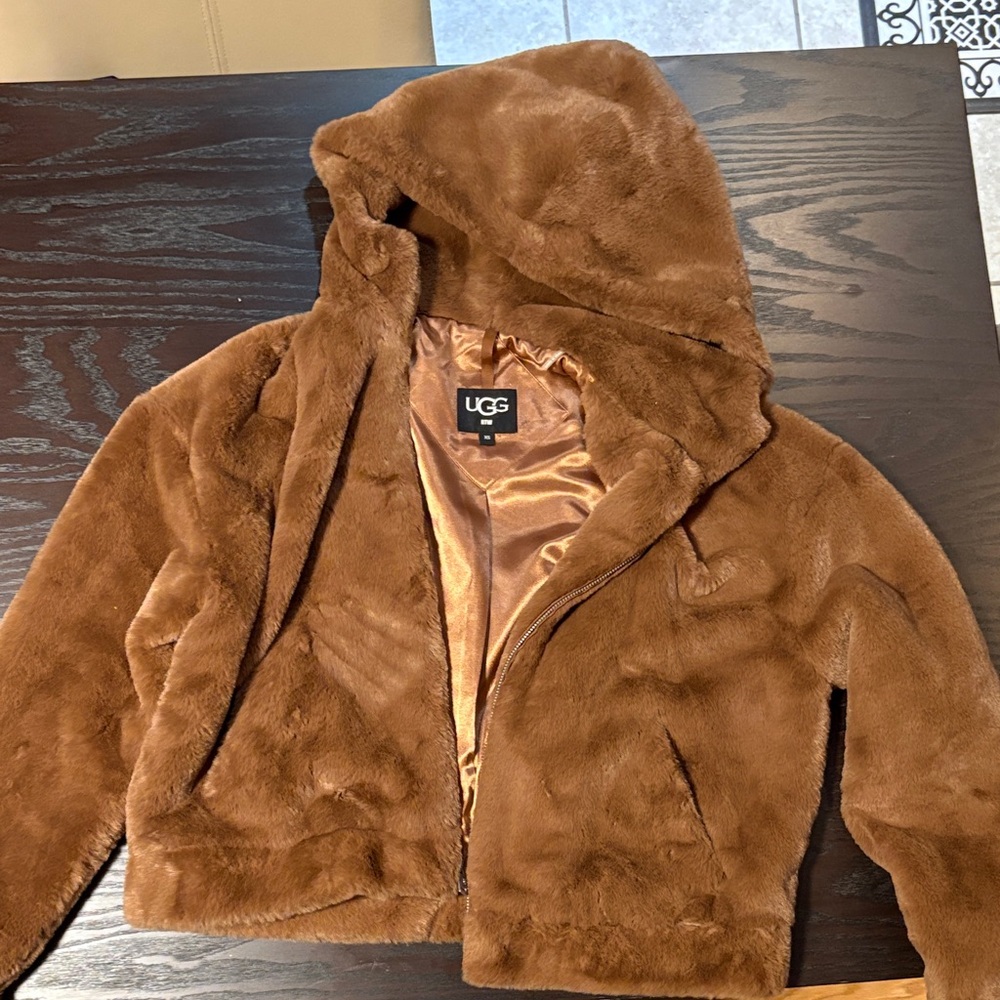 UGG Tan Faux Fur Hoodie